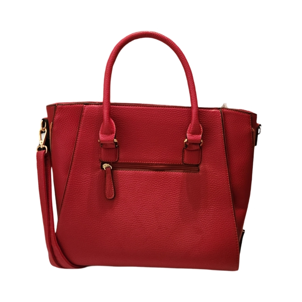 Dasein Womens Red Handbag, Work Tote, Shoulder Bag, With Long Ajustable Strap - Picture 2 of 6